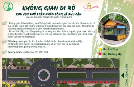 CHÍNH CHỦ CẦN SANG NHƯỢNG KIOT Vị trí 2b và 20a. Phố đi bộ Trần Nhân Tông, Công viên thống nhất